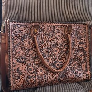American Darling tooled leather concealed carry tote